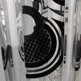 Art Deco Glass Vase with Black Graphic Decoration, France, circa 1940