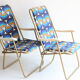 Lafuma space age folding garden chairs, 1964-74, set of two.