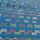 Handmade Berber-patterned blue carpet  137x72cm