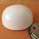 Opaque white glass ceiling lamp with its support