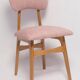 Mid-century Butterfly dining chair, pink linen, light wood, Europe, 1960s