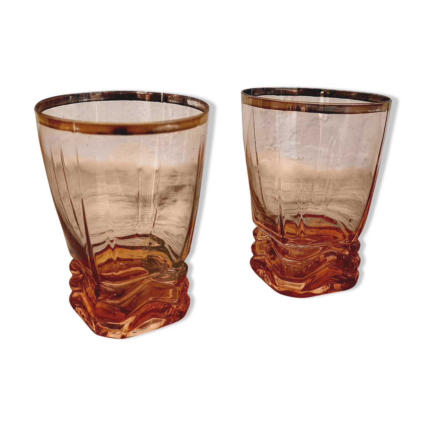 Set of 2 vintage rosaline glasses