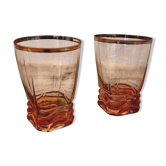 Lot de 2 verres rosaline vintage