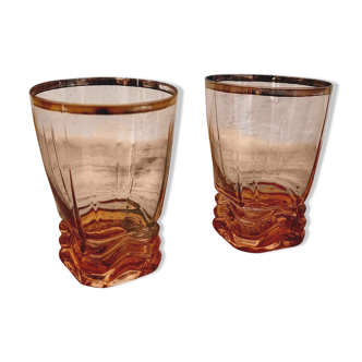 Set of 2 vintage rosaline glasses
