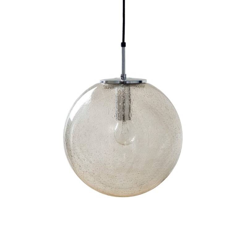 Mid-Century Air-Bubbled Glass 'Globe' Ceiling Light from Limburg, Germany, 1970s
