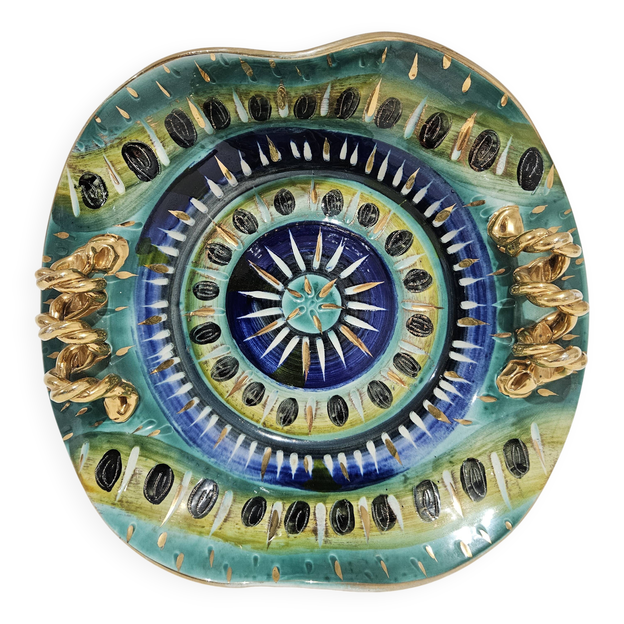 H. Bequet Quaregnon ceramic plate, Belgium 1950s.