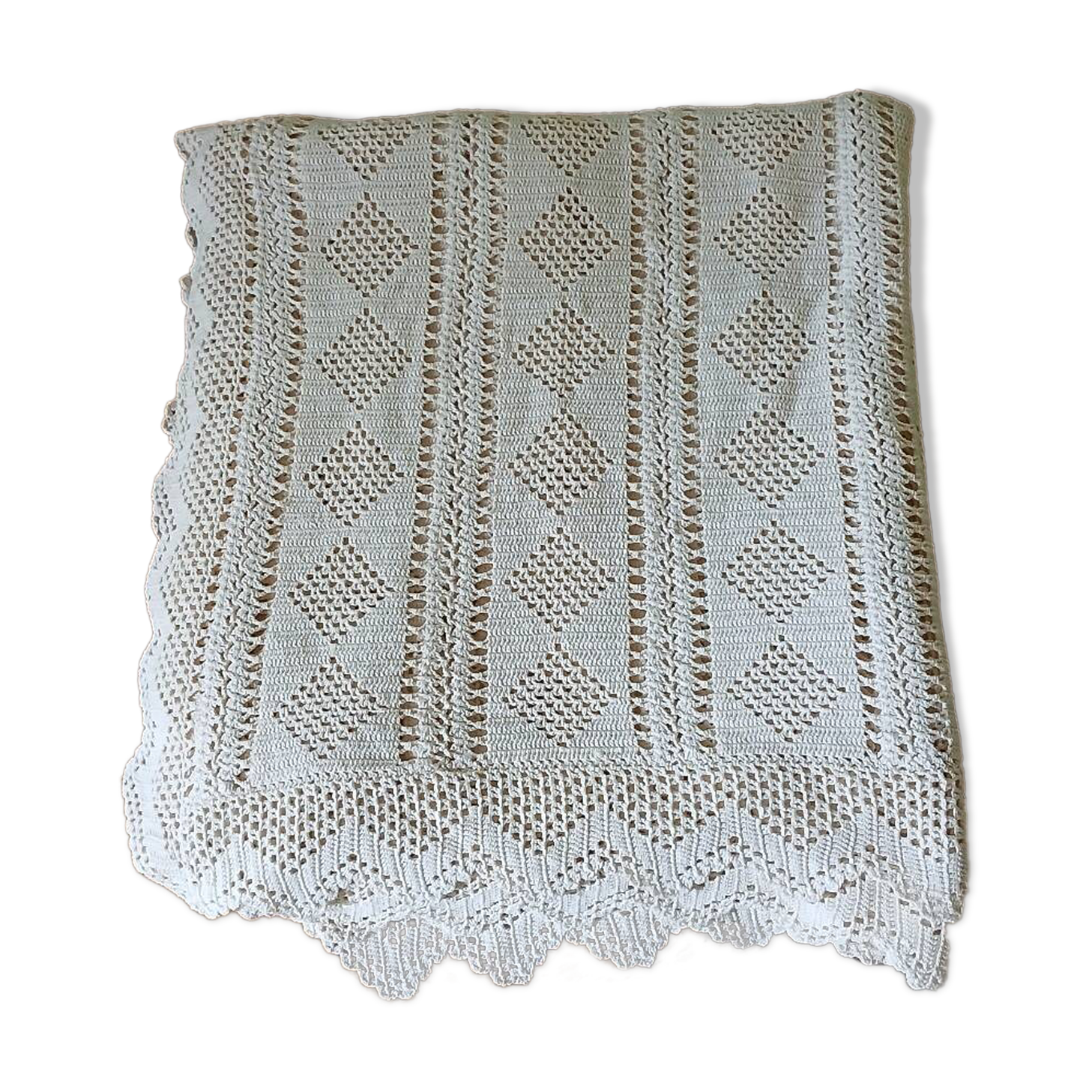 Antique crochet bedspread
