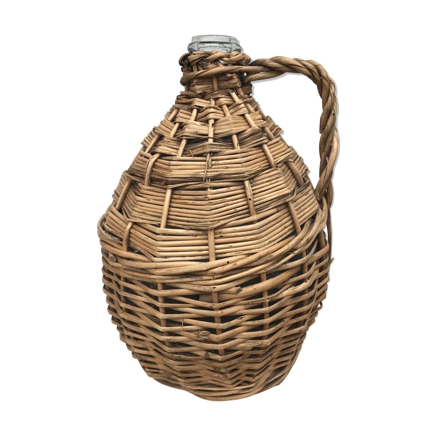 Braided wicker demijohn