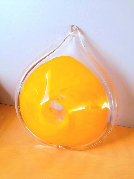 Coupe cœur en verre soufflé de Murano 1970