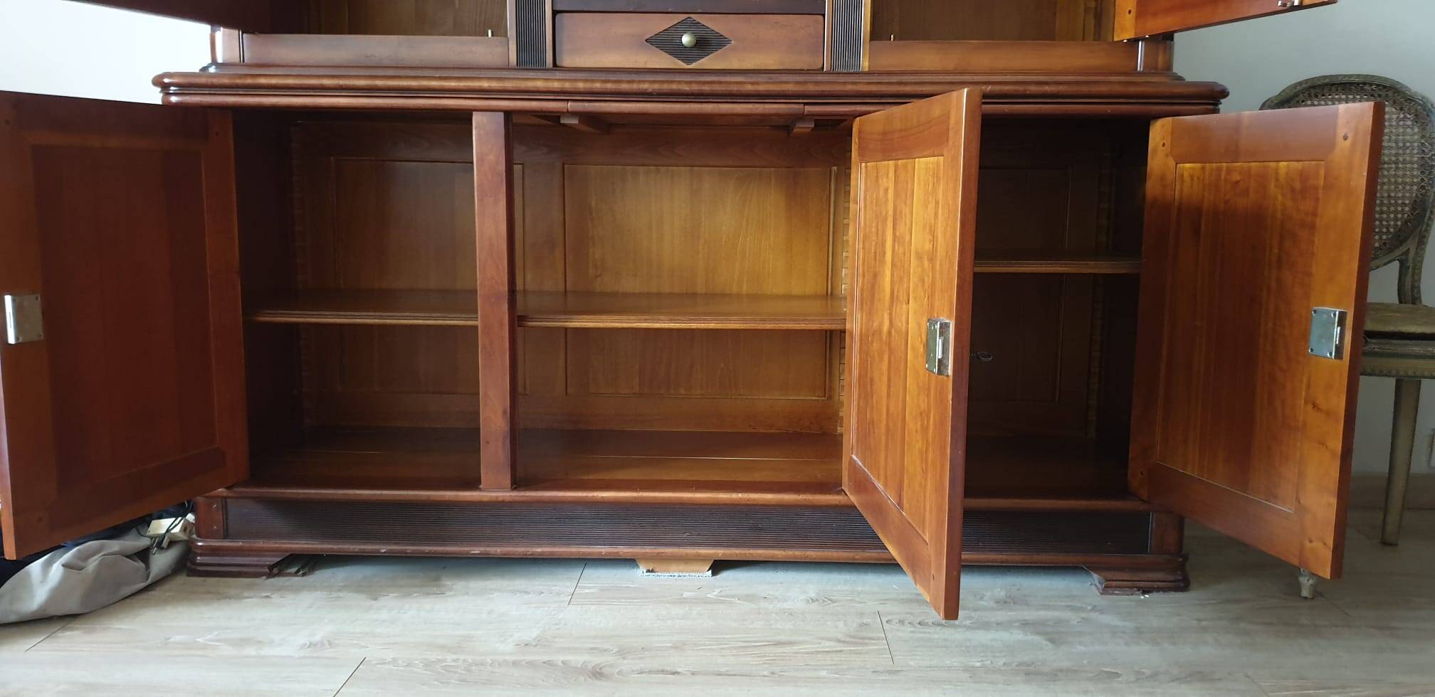 Buffet / Library 2 Bodies in Solid Cherry - Directoire Style
