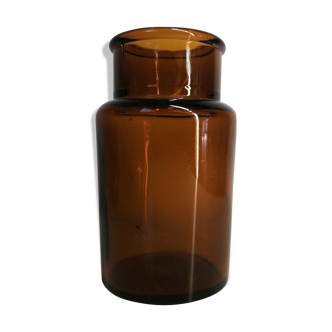 Pot en verre vintage couleur marron
