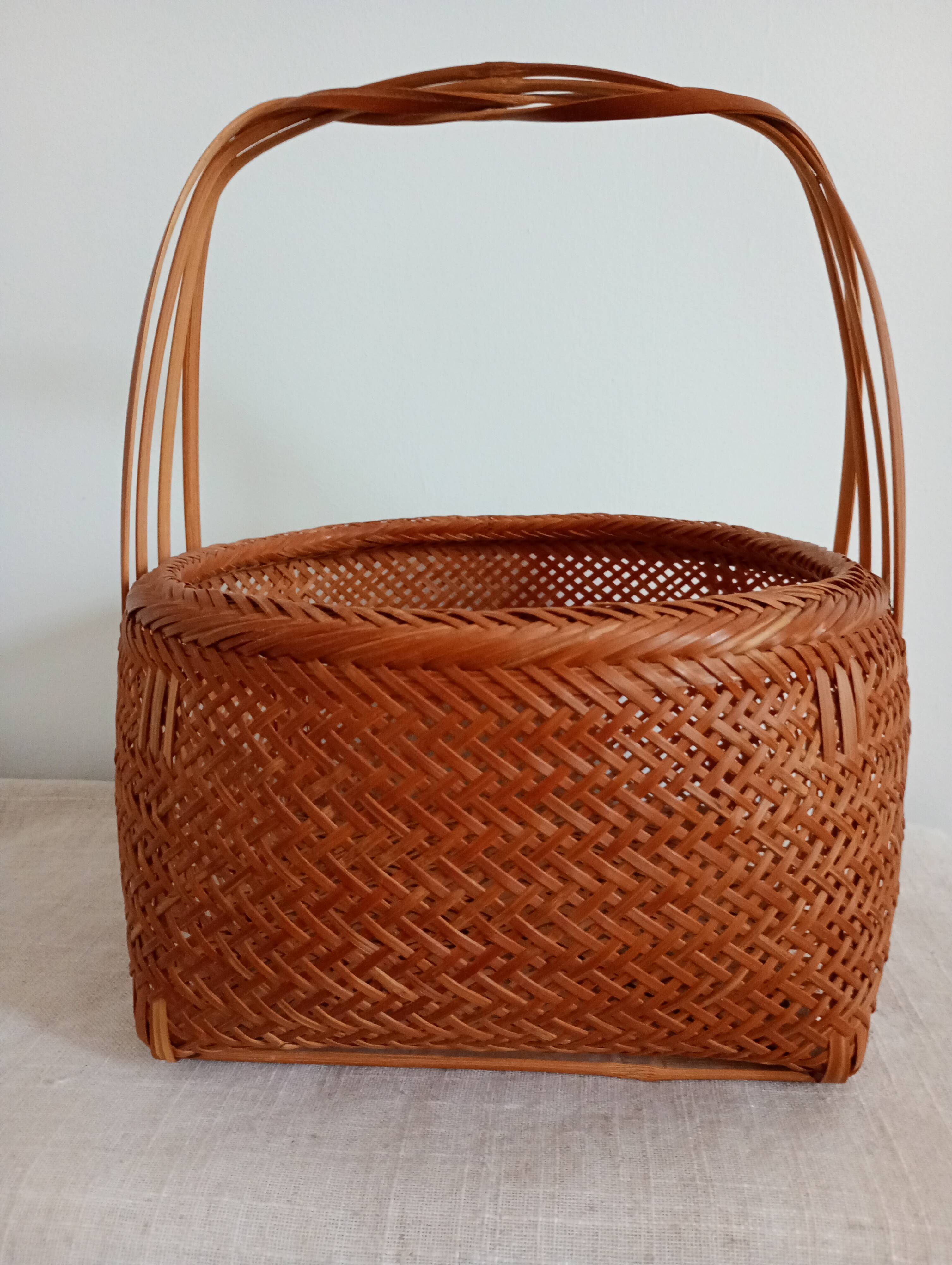 Asian woven bamboo basket