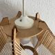 Vintage 1960s Scandinavian pendant light, wire and wood - 23 x 35 cm