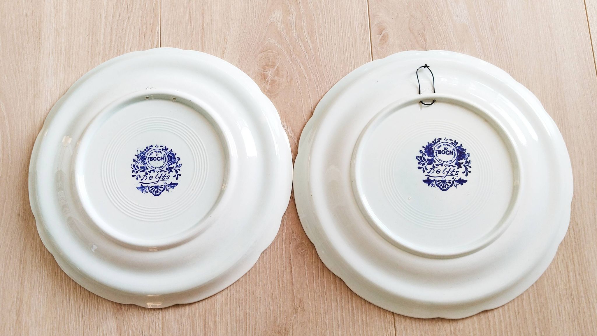 Lot de 2 assiettes décoratives  "Delft Blauw " , Boch,