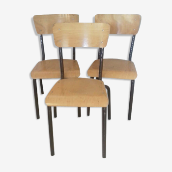 Trio of school chairs