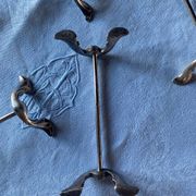 6 porte-couteaux anciens en métal argenté