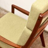 Danish Mid-Century  Lounge Chair and Stool by Ole Wanscher for Poul Jeppensens, Senator Series