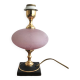 Vintage ceramic lamp brass and pink glass ball