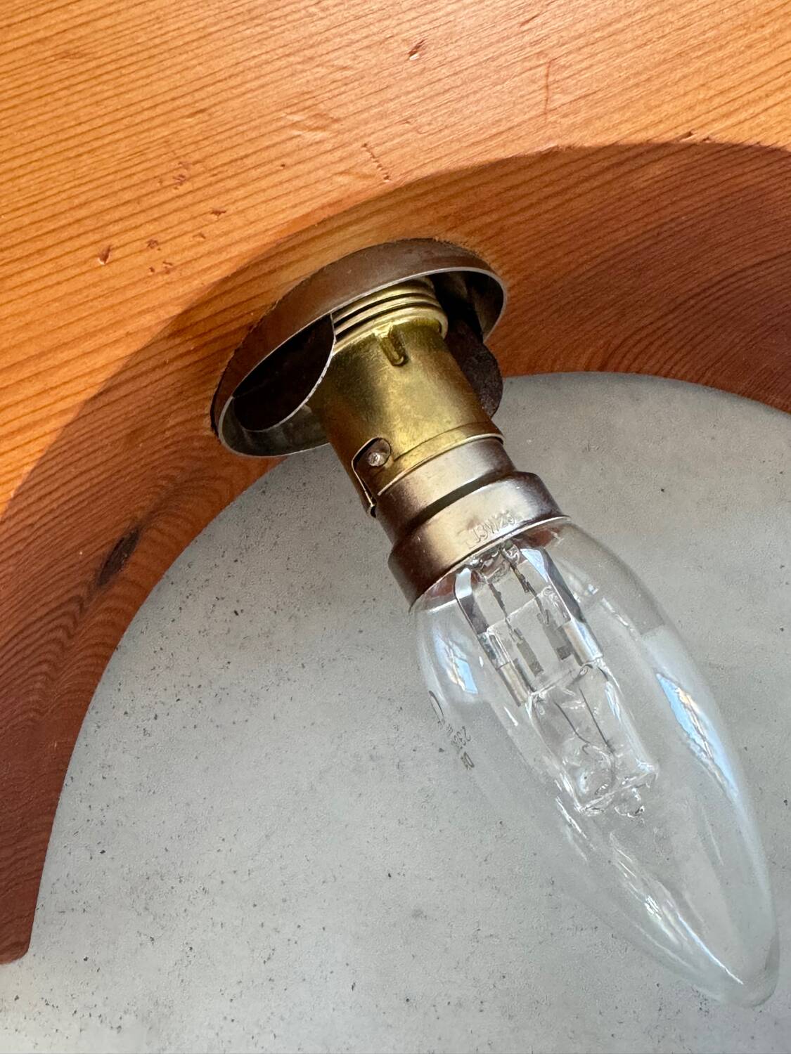 Scandinavian design chandelier pendant, rope, opaline and pine, from the 1980s