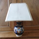 Ceramic lamp signed Gien, Renaissance décor