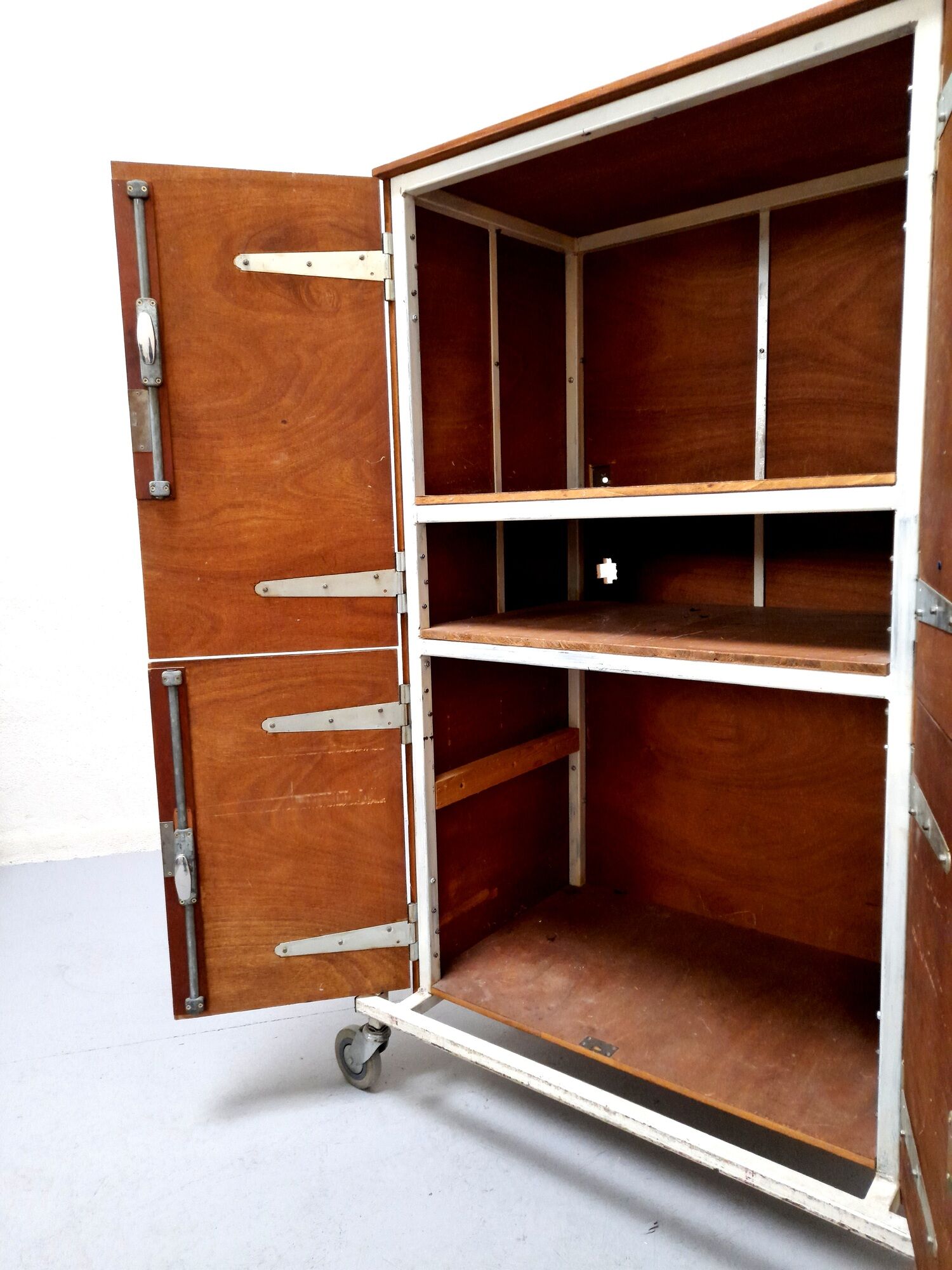 Storage on wheels, vintage school furniture from the 70s