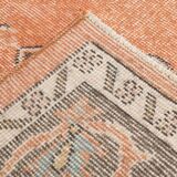 Pale Red & Brown Large Antique Turkish Rug, 157x299Cm