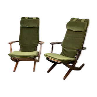 Pair of vintage poly x relax armchairs 1980
