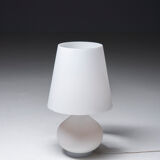 Floor lamp in white opaline glass, 1970's, italy
