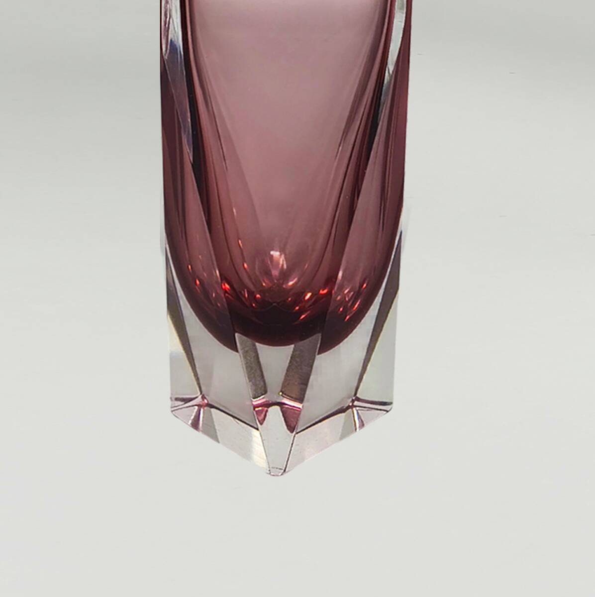 1960s Flavio Poli for Seguso Sommerso Murano Glass Vase. Made in Italy