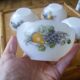 4 cups or ramekins Arcopal pear patterns grape 1970