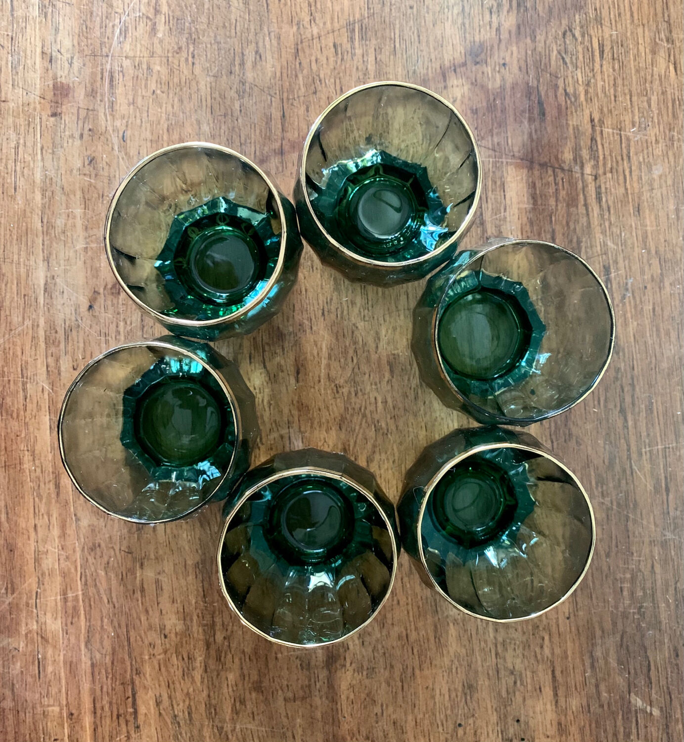 6 art deco glasses