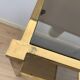 Brass console and smoked glass italy 1970