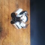 Space age wall applique metal flower 1970s