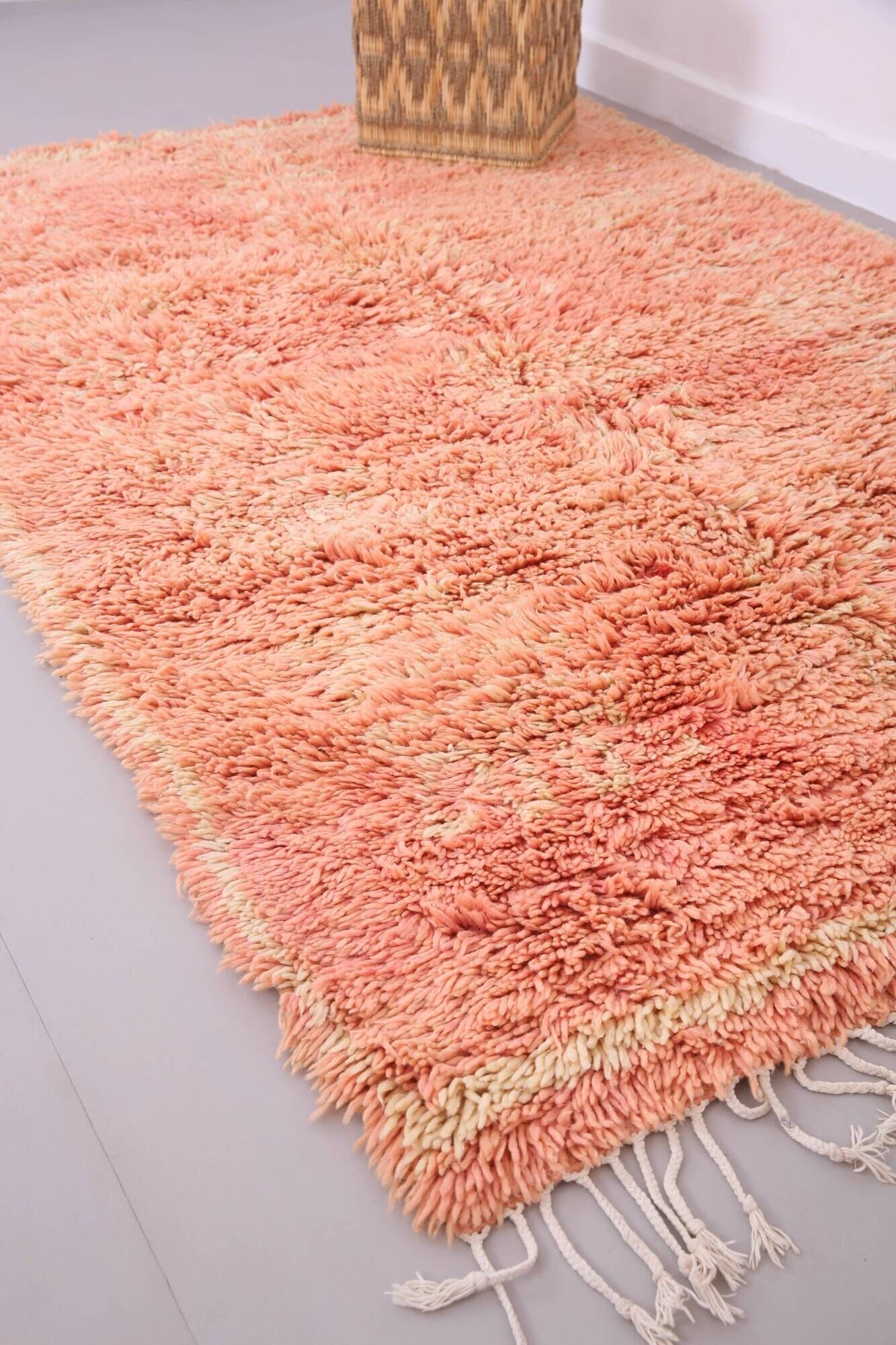 Peach Handmade Moroccan Rug 167 x 250 cm - Vintage Berber Rug - Wool Rug