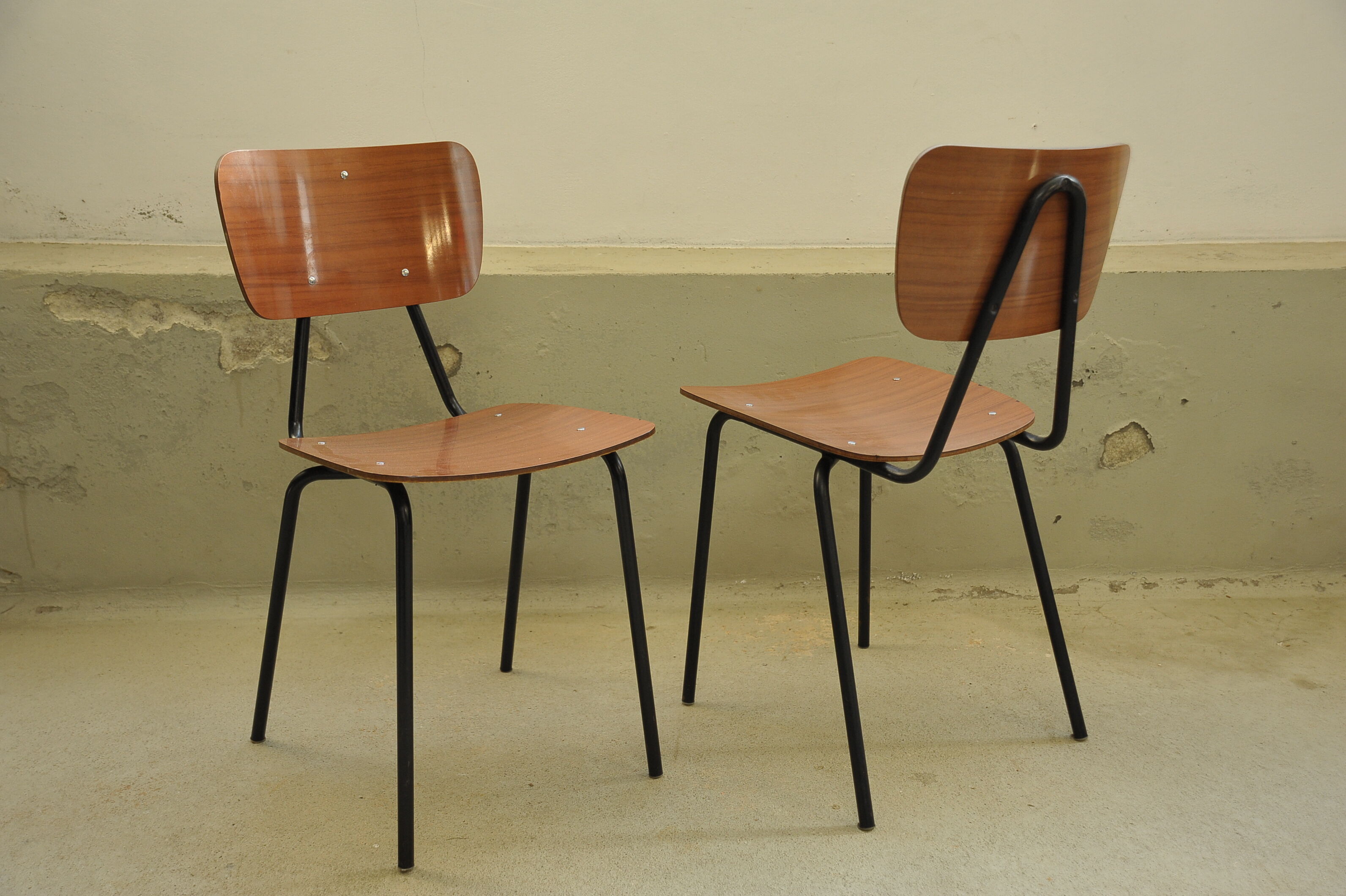 Pair of vintage formica chairs 60