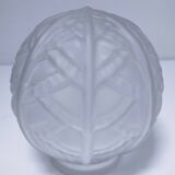 art deco pendant light with molded glass and chrome-plated metal frame