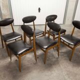 6 Teak chairs with oval back