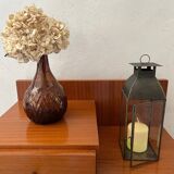 Varnished wooden bedside table