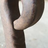 Pair of Twisted Wrought Iron Andirons, 19th Century