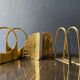 Brass bookends marked Hans-Agne Jakobsson, Sweden, 1960s.