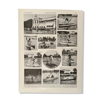 Planche photographique sur les sports nautiques de 1914