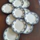 12 assiettes plates terre de fer Salins, modèle Céline