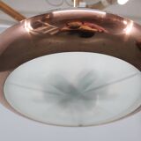 1930s "ufo" chandelier in copper finish by josef hurka, czechoslova