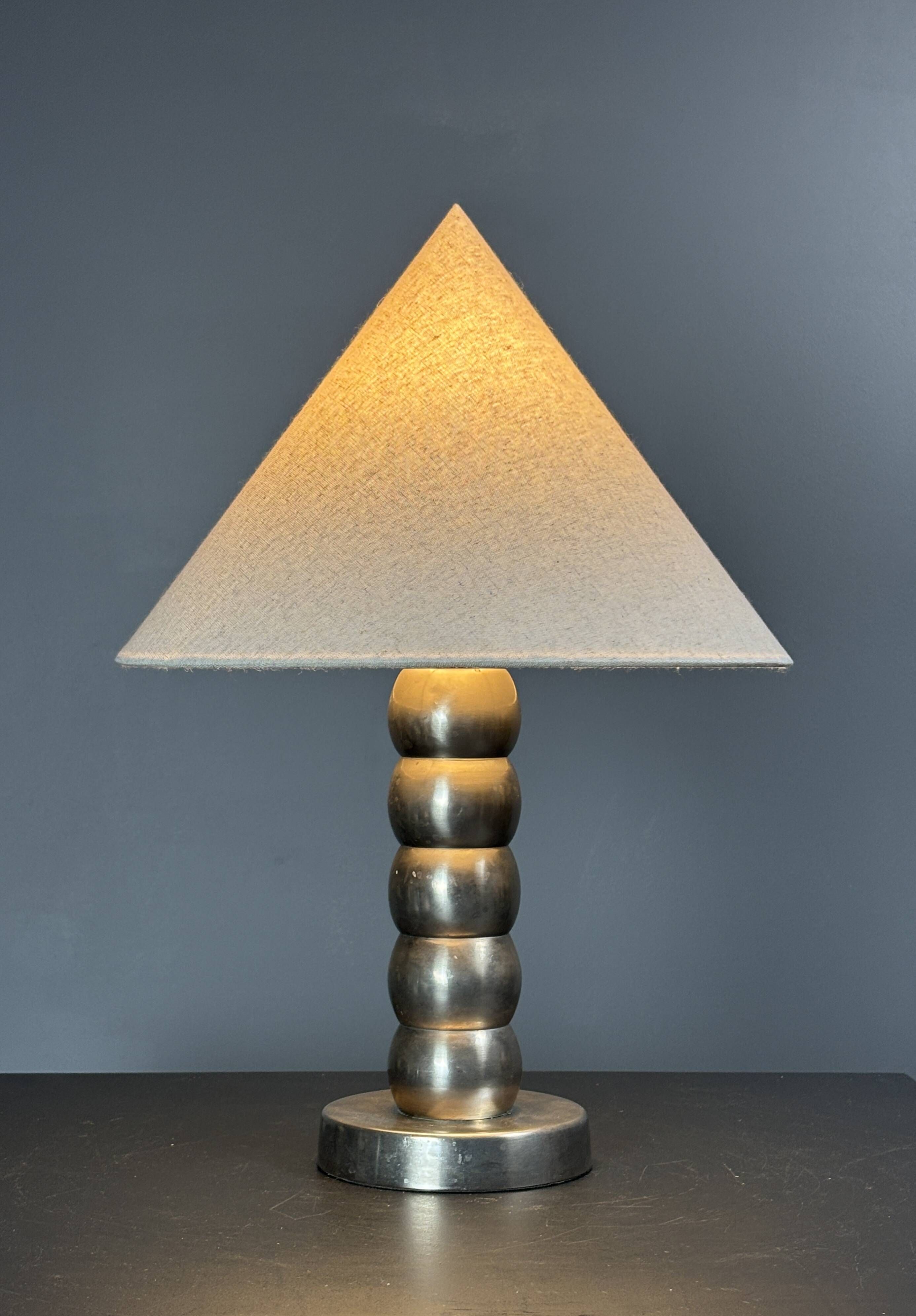 Midcentury nickel plated modernist space age bubbly table lamp, 1970s