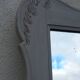 Antique Louis XV style mirror in solid oak with grey patina, 131cm.