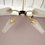 Golden vintage lustre - black metal 1960