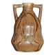Vintage glazed ceramic vase, small vase with handles, interior decoration