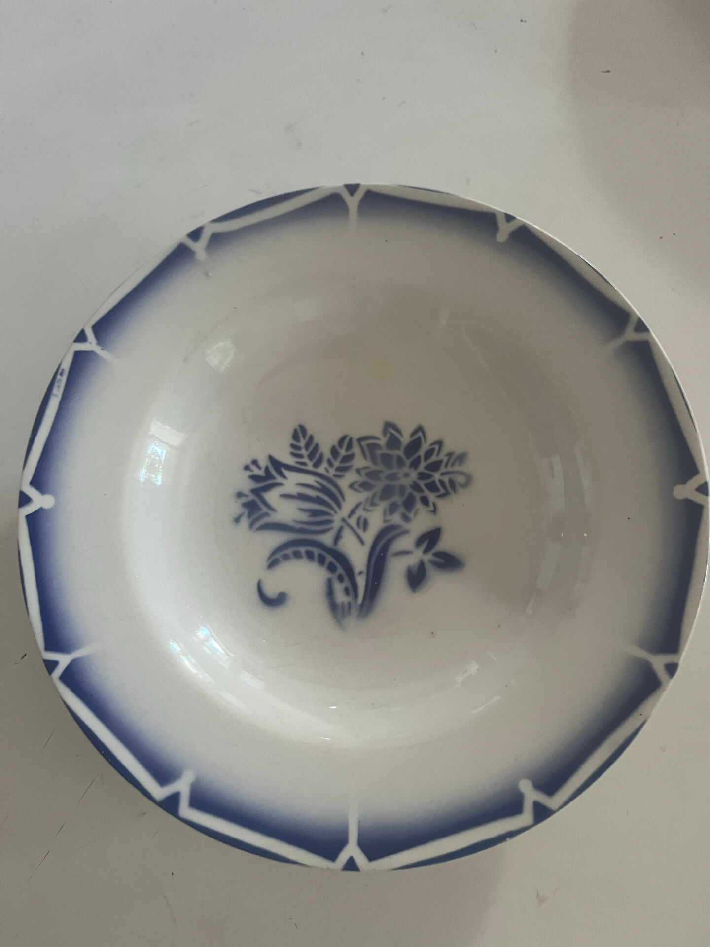 Set of 5 antique ironstone plates