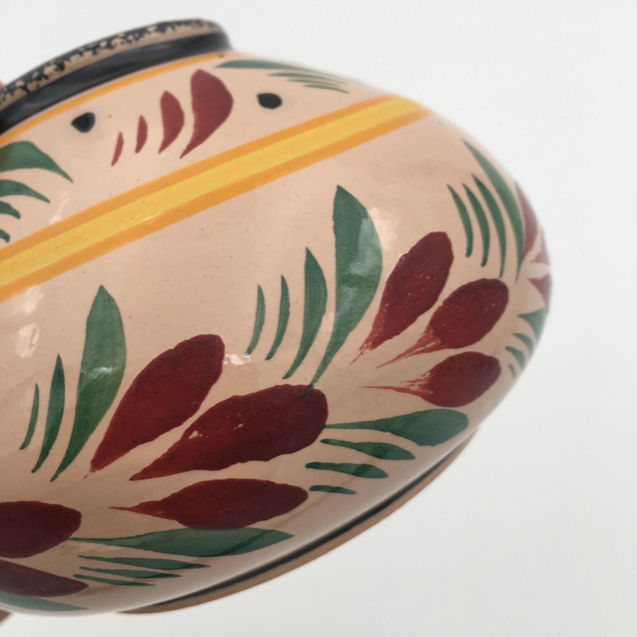 Vase ceramic ball, hand-painted, signed Henriot Quimper France 20th century