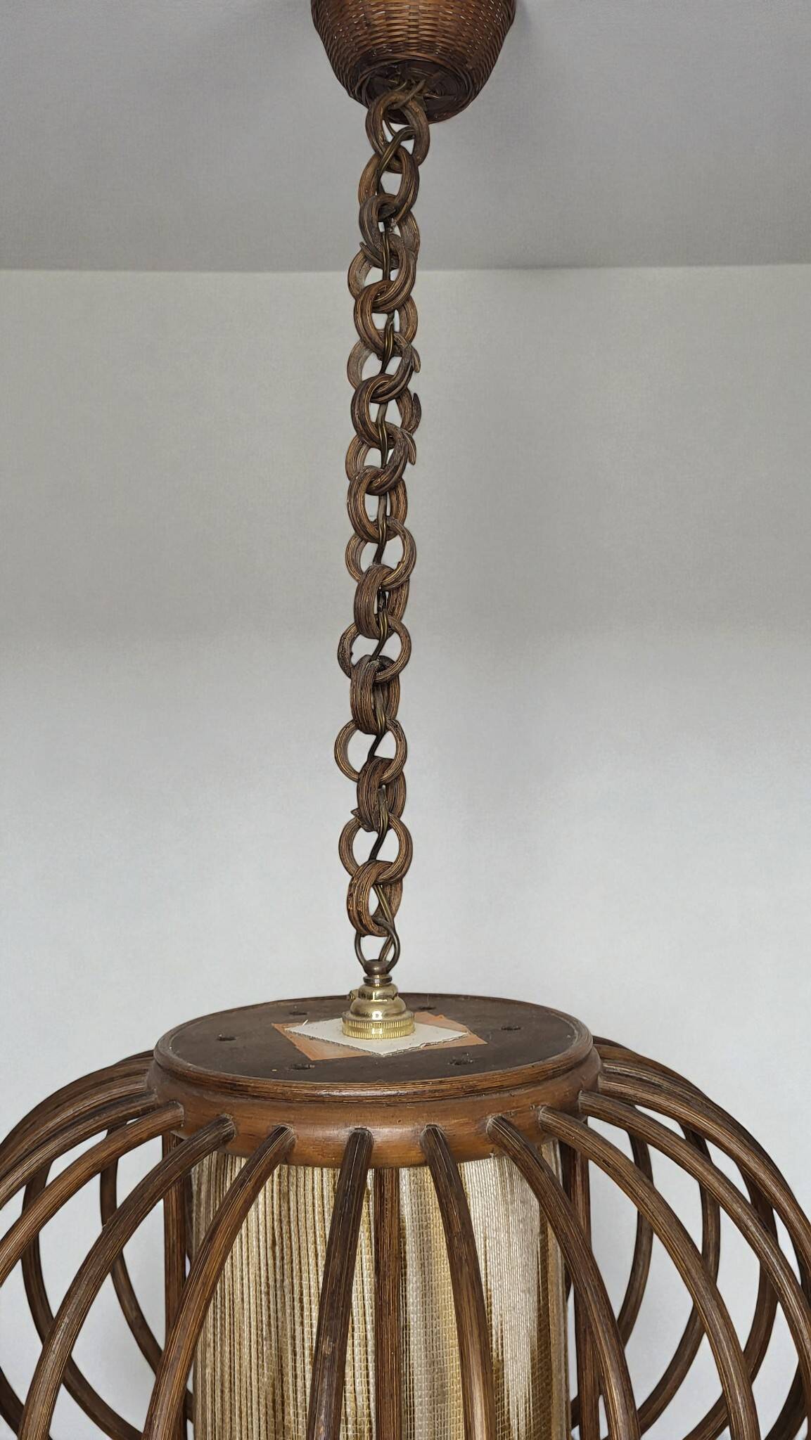 Rattan pendant light, 1970